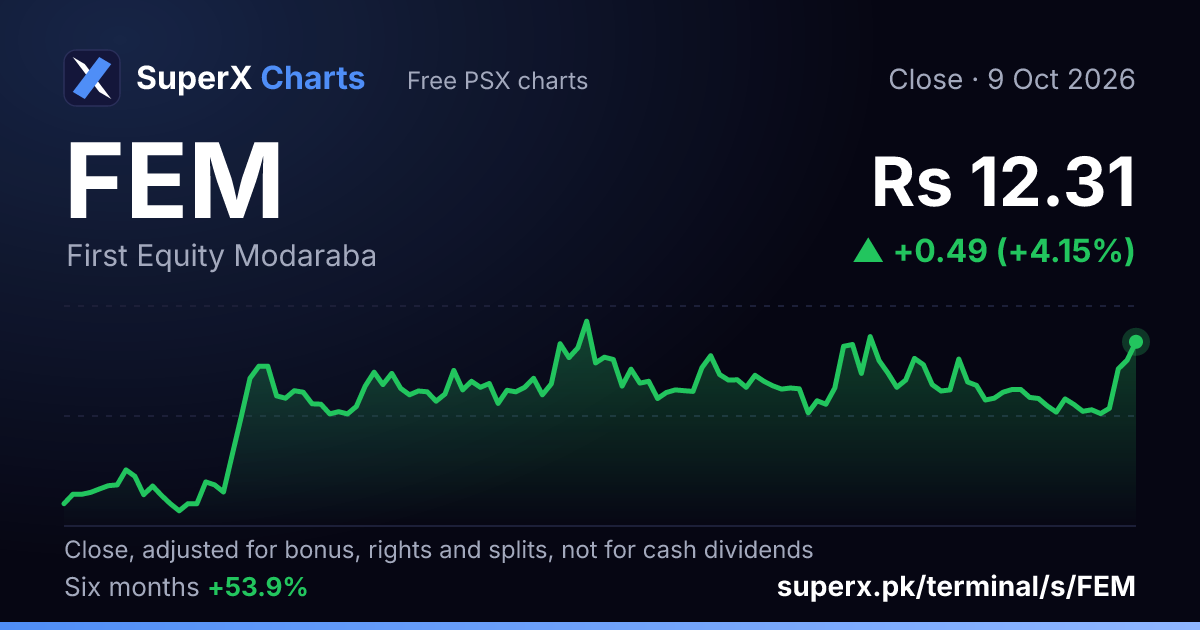 FEM: six-month price line